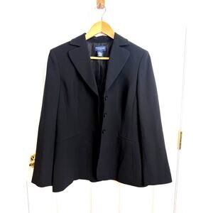 Ann Taylor Petites Black Tailored Blazer Jacket Size 8P Career Workwear Timeless